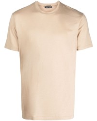 T-shirt girocollo marrone chiaro di Tom Ford