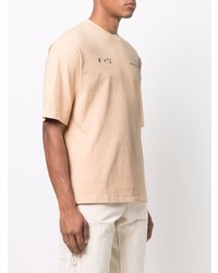 T-shirt girocollo marrone chiaro di Off-White
