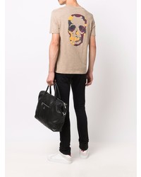 T-shirt girocollo marrone chiaro di Zadig & Voltaire