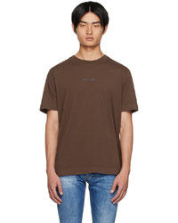 T-shirt girocollo marrone scuro di 1017 Alyx 9Sm