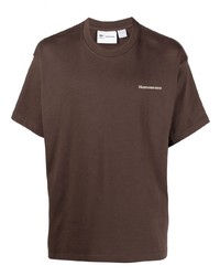 T-shirt girocollo marrone scuro di adidas