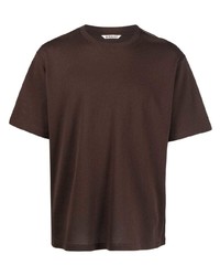 T-shirt girocollo marrone scuro di Auralee