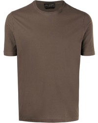 T-shirt girocollo marrone scuro di Dell'oglio