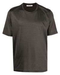T-shirt girocollo marrone scuro di Fileria
