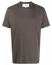 T-shirt girocollo marrone scuro di Frame