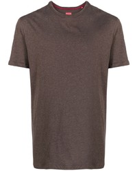 T-shirt girocollo marrone scuro di Isaia
