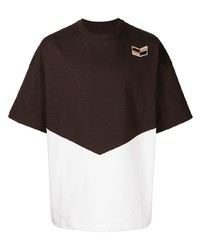 T-shirt girocollo marrone scuro di Jil Sander