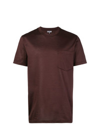 T-shirt girocollo marrone scuro di Lanvin