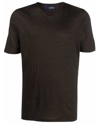 T-shirt girocollo marrone scuro di Lardini