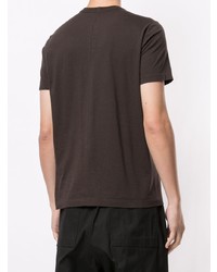 T-shirt girocollo marrone scuro di Rick Owens