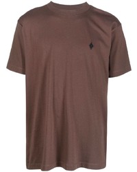 T-shirt girocollo marrone scuro di Marcelo Burlon County of Milan