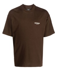 T-shirt girocollo marrone scuro di Represent