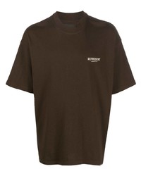 T-shirt girocollo marrone scuro di Represent