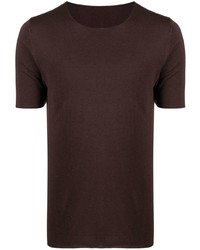 T-shirt girocollo marrone scuro di Roberto Collina