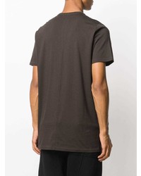 T-shirt girocollo marrone scuro di Rick Owens