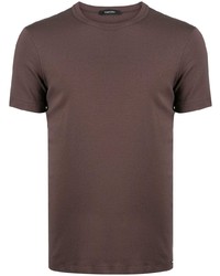 T-shirt girocollo marrone scuro di Tom Ford