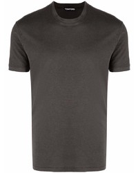 T-shirt girocollo marrone scuro di Tom Ford