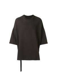 T-shirt girocollo marrone scuro di Unravel Project