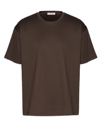T-shirt girocollo marrone scuro di Valentino
