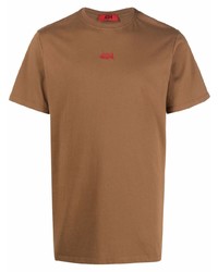T-shirt girocollo marrone di 424