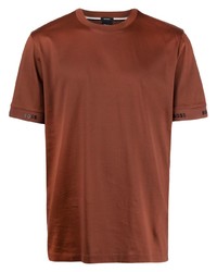 T-shirt girocollo marrone di BOSS