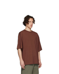 T-shirt girocollo marrone di Dries Van Noten