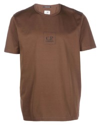 T-shirt girocollo marrone di C.P. Company