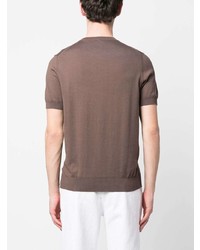 T-shirt girocollo marrone di Fedeli