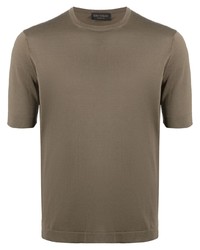 T-shirt girocollo marrone di Dell'oglio