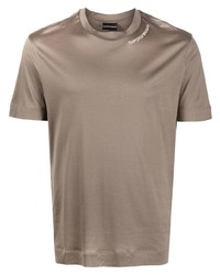 T-shirt girocollo marrone di Emporio Armani