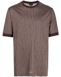 T-shirt girocollo marrone di Giorgio Armani