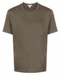 T-shirt girocollo marrone di James Perse