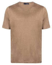 T-shirt girocollo marrone di Lardini