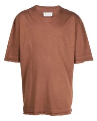 T-shirt girocollo marrone di Maison Margiela