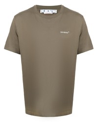 T-shirt girocollo marrone di Off-White