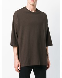 T-shirt girocollo marrone di Unravel Project