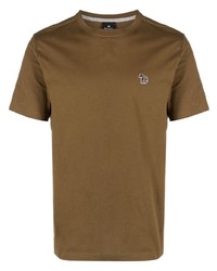 T-shirt girocollo marrone di Paul Smith