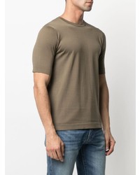 T-shirt girocollo marrone di Dell'oglio
