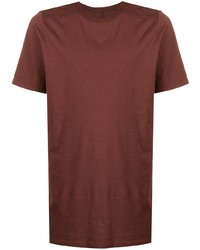 T-shirt girocollo marrone di Rick Owens