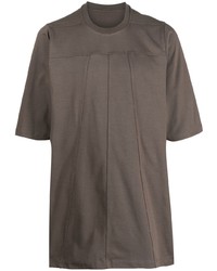 T-shirt girocollo marrone di Rick Owens