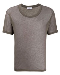 T-shirt girocollo marrone di Saint Laurent