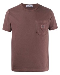 T-shirt girocollo marrone di Stone Island