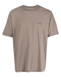 T-shirt girocollo marrone di Stussy