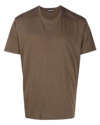 T-shirt girocollo marrone di Tom Ford
