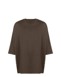 T-shirt girocollo marrone di Unravel Project