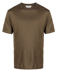 T-shirt girocollo marrone di Z Zegna