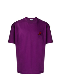 T-shirt girocollo melanzana scuro di Calvin Klein