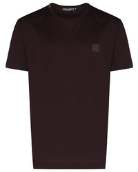 T-shirt girocollo melanzana scuro di Dolce & Gabbana