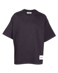 T-shirt girocollo melanzana scuro di Jil Sander