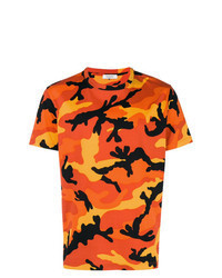 T-shirt girocollo mimetica arancione
